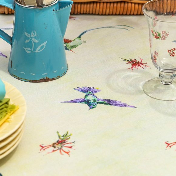 April Cornell Hummingbird Tablecloth 54x54 NWT - Picture 3 of 6